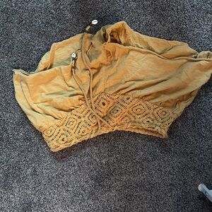 Aerie High Waist Shorts in Mustard Yellow
